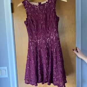 City studio lace purple dress